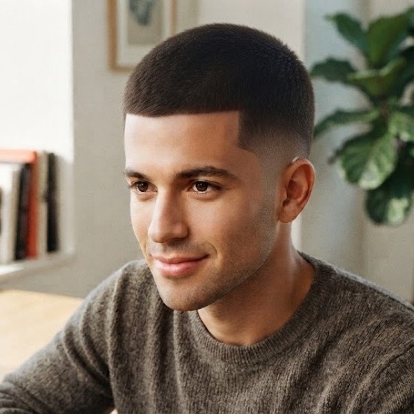 12 Guard Buzz Cut Straight Hair with a Classic Finish