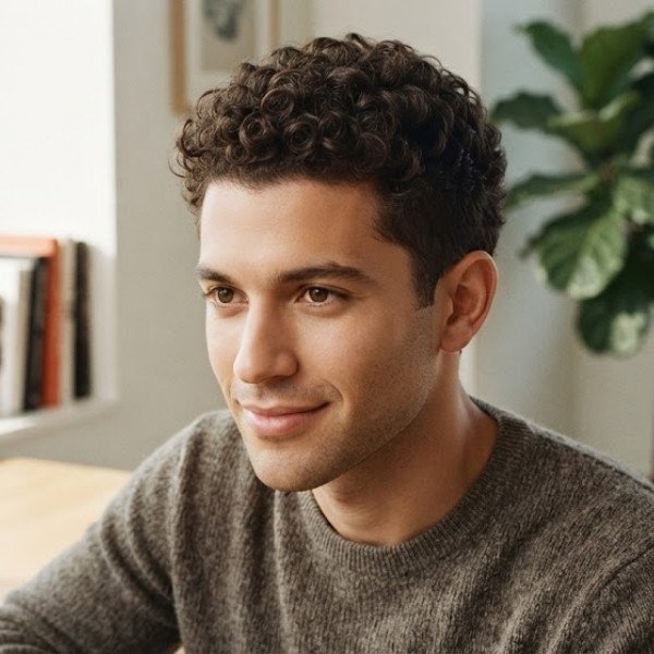 12 Guard Buzz Cut for Curly Hair with Natural Volume