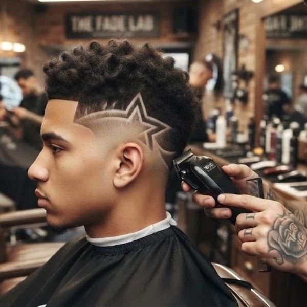 Burst Fade Taper with Design