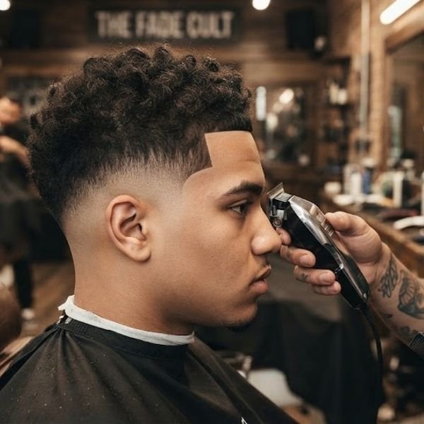 Burst Fade Taper with Line Up