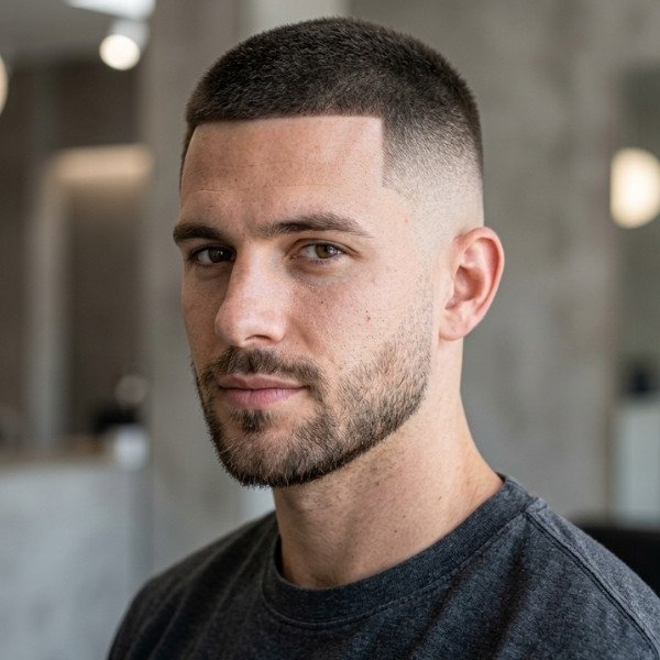 Buzz Cut with Fade for a Clean and Modern Hairstyle