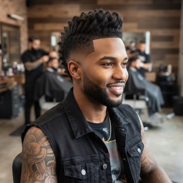 Faux Hawk Burst Fade