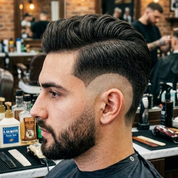 Low Burst Fade Comb Over