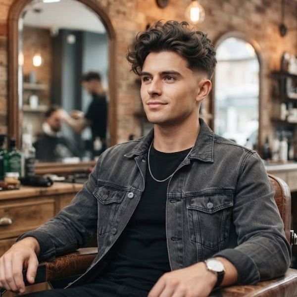 Messy Wavy Quiff with Low Taper