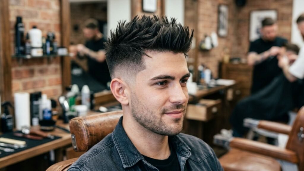 Mid Fade with Spiky Hair