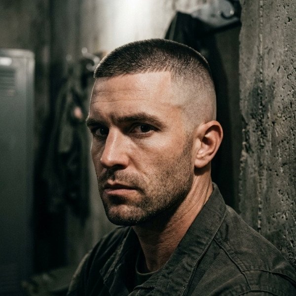 Military Buzz Cut Fade for a Classic Military Style