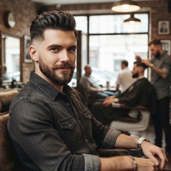 Short Slick Back Burst Fade