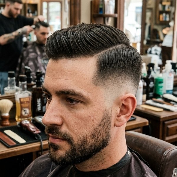 Skin Burst Fade Comb Over