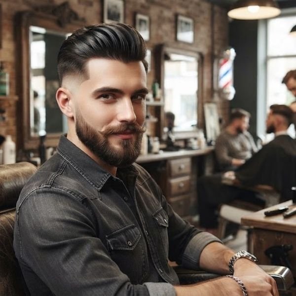 Skin Burst Fade Slick Back