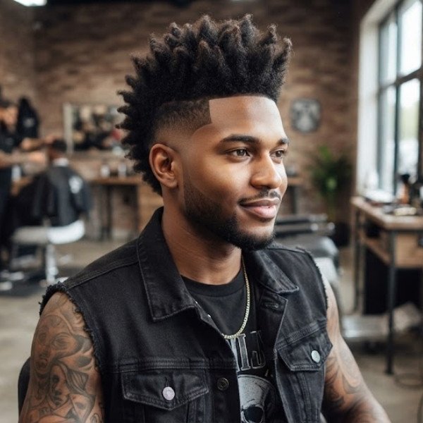 Textured Burst Fade Mohawk