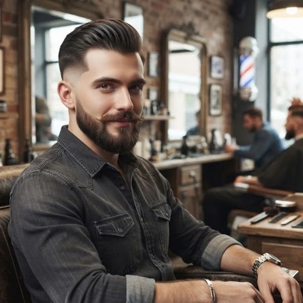 Thin Hair Slick Back Burst Fade