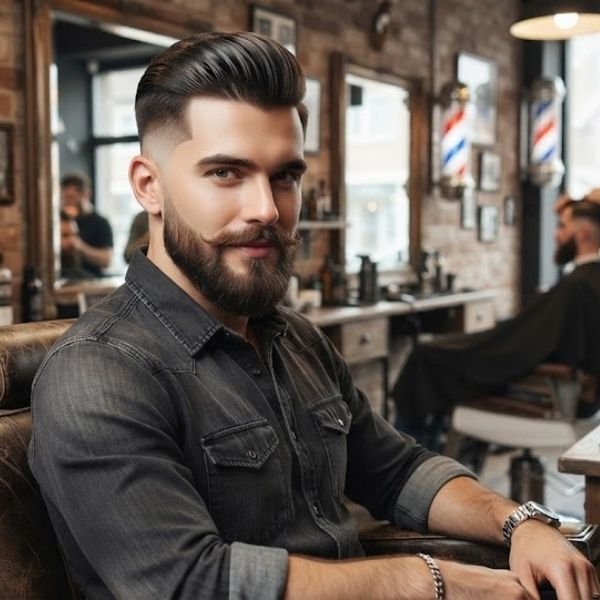 Undercut Slick Back Burst Fade