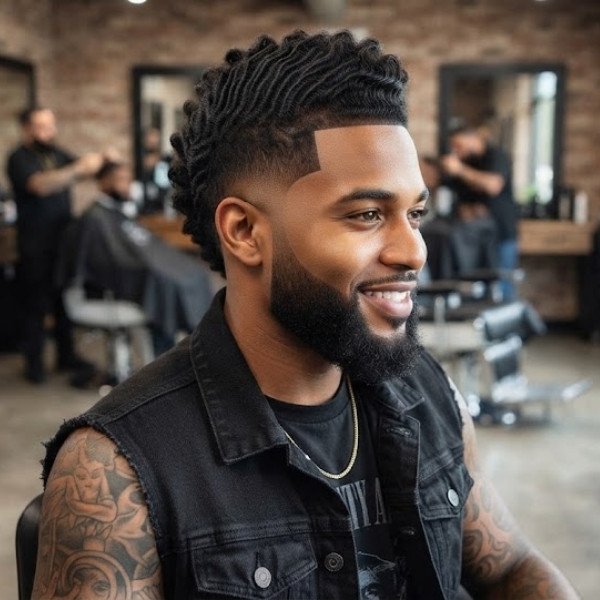 Wavy Burst Fade Mohawk